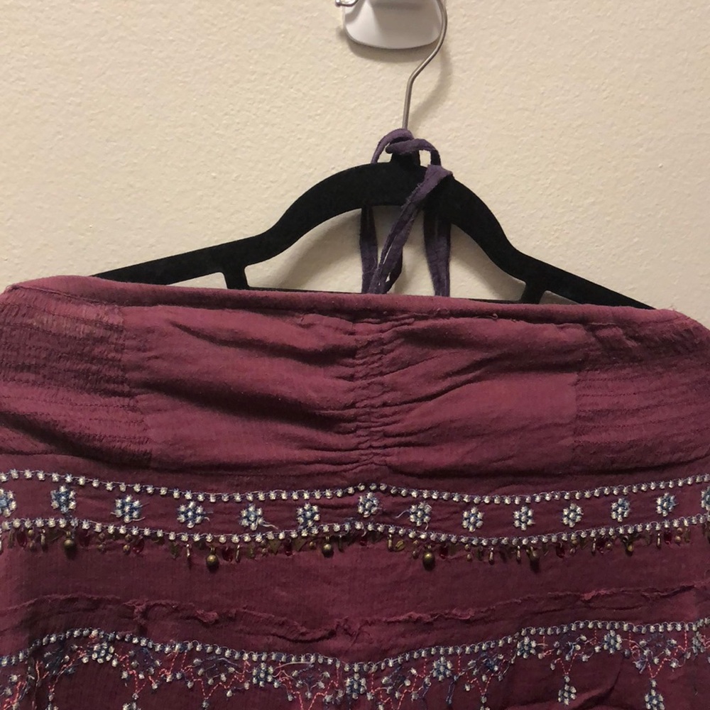 Strapless embellished top